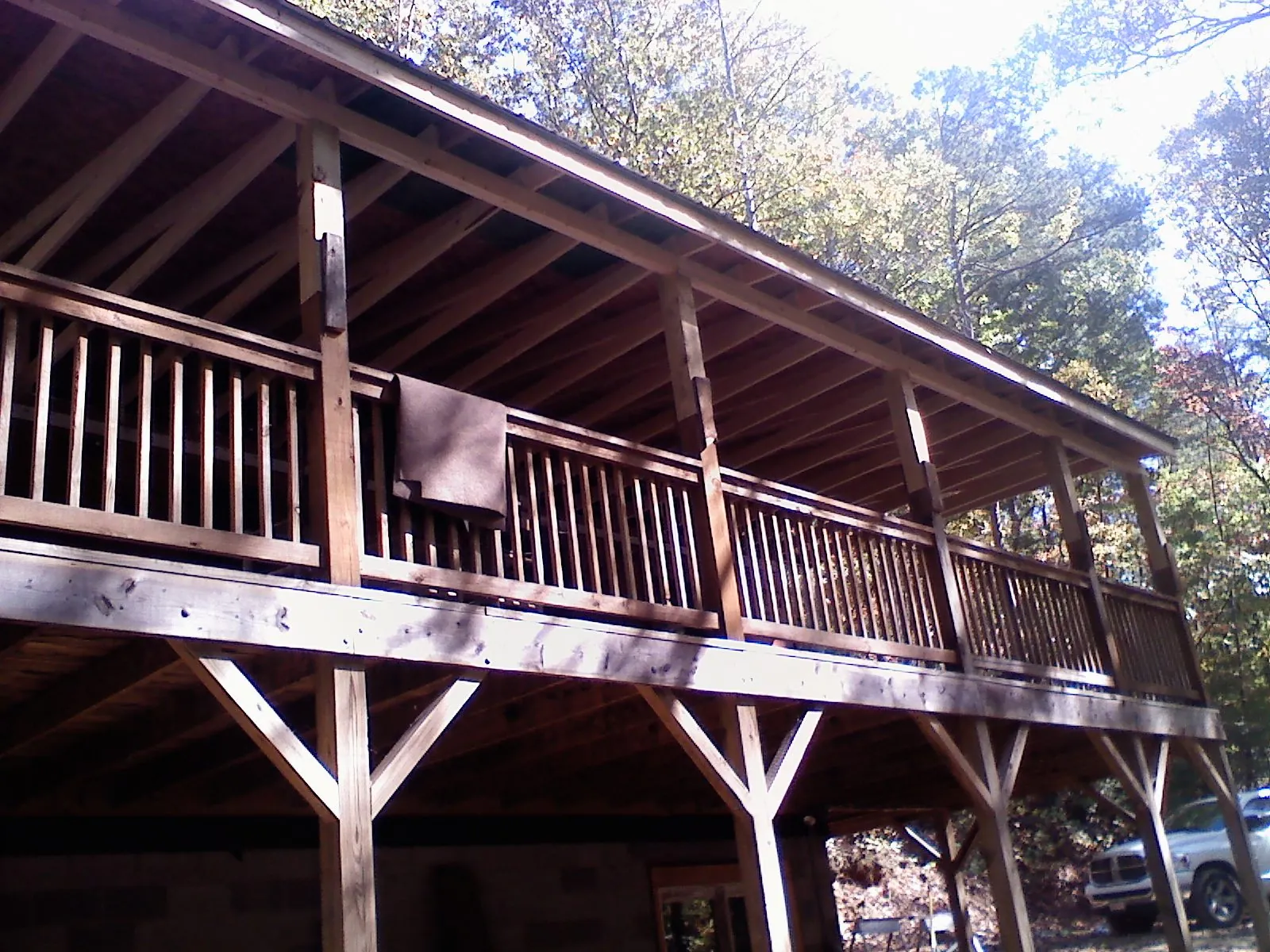 Timber framing under a new elevated porch and deck — Roof Leak Repair in Xenia by Roofing Brothers